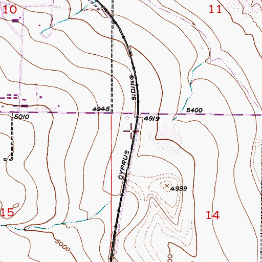 Topographic Map of Cyprus Siding, UT