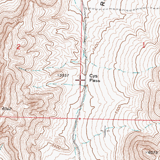 Topographic Map of Cys Pass, UT