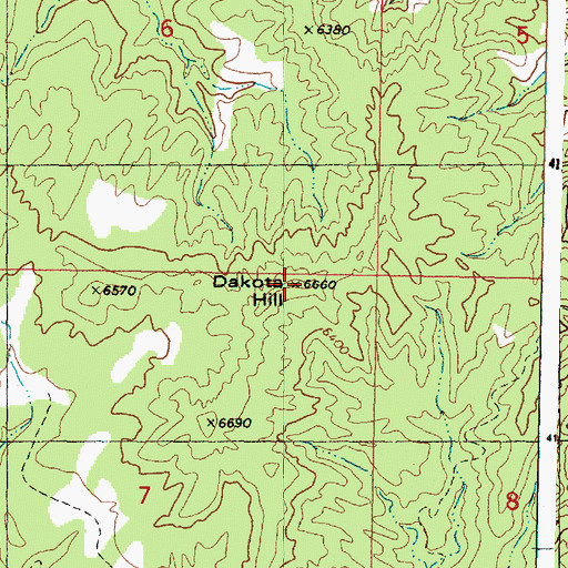Topographic Map of Dakota Hill, UT
