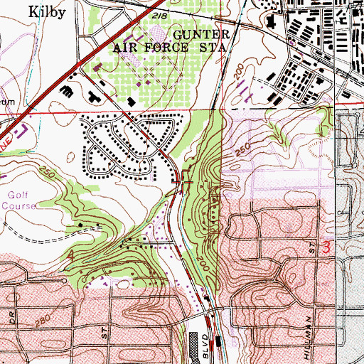 Topographic Map of Montgomery Public Library East Branch, AL