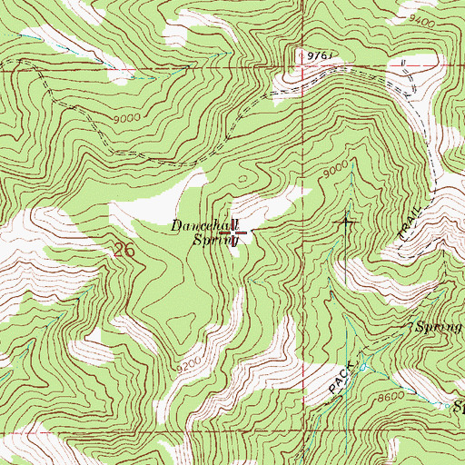 Topographic Map of Dancehall Spring, UT