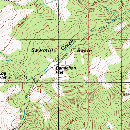 Topographic Map of Dandelion Flat, UT