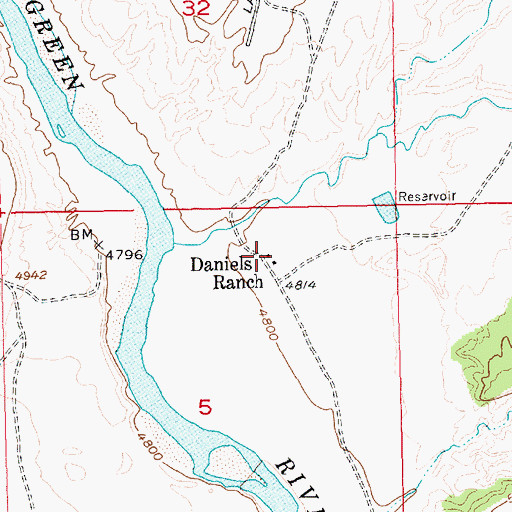 Topographic Map of Daniels Ranch, UT
