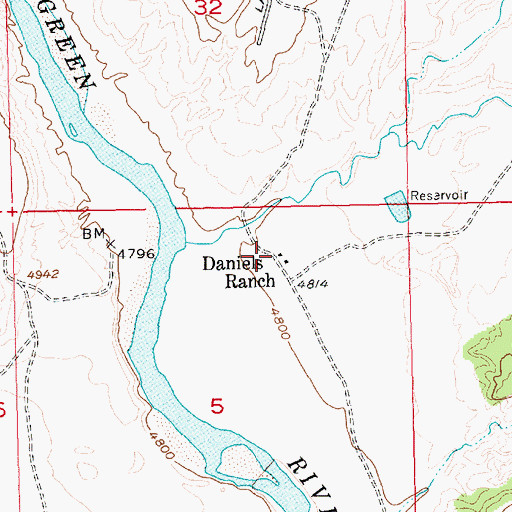 Topographic Map of Daniels Ranch, UT