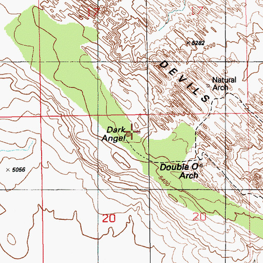 Topographic Map of Dark Angel, UT
