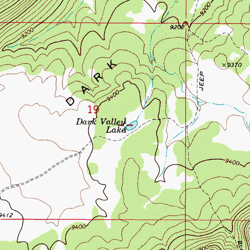 Topographic Map of Dark Valley Lake, UT