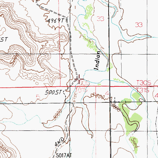 Topographic Map of Davis Canyon, UT