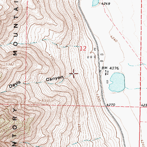 Topographic Map of Davis Canyon, UT