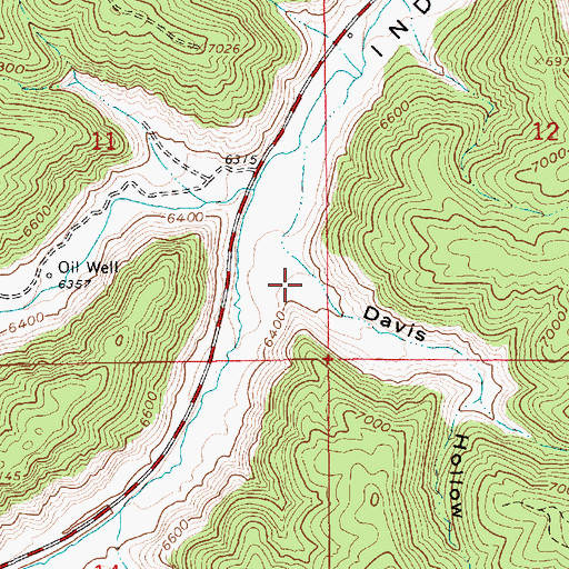 Topographic Map of Davis Hollow, UT