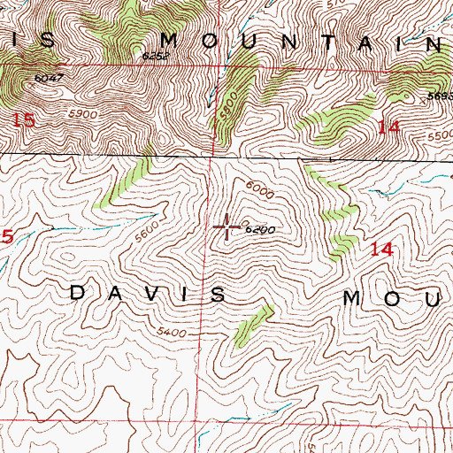 Topographic Map of Davis Mountain, UT