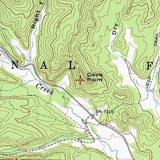 Topographic Map of Davis Point, UT