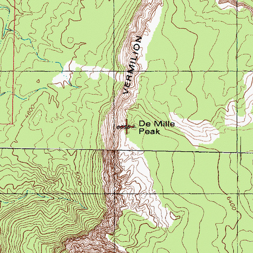 Topographic Map of De Mille Peak, UT