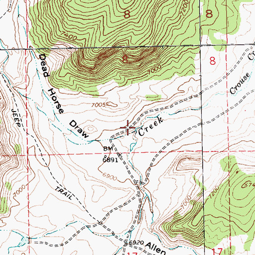 Topographic Map of Dead Horse Draw, UT