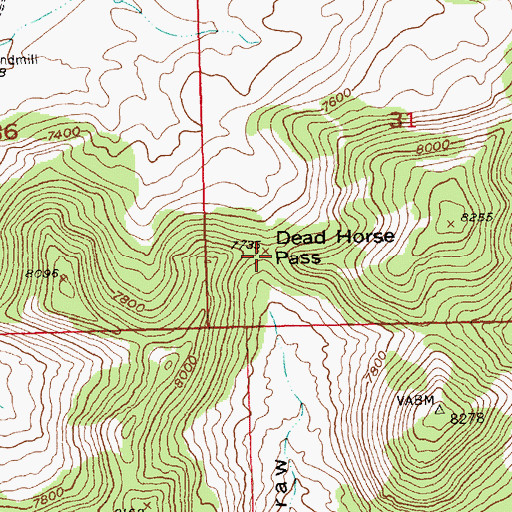 Topographic Map of Dead Horse Pass, UT