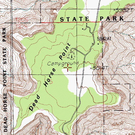 Topographic Map of Dead Horse Point, UT
