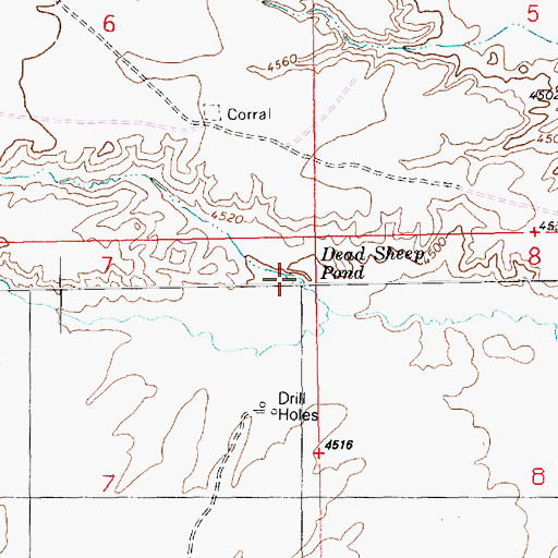 Topographic Map of Dead Sheep Pond, UT