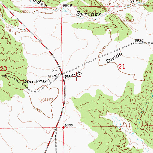 Topographic Map of Deadman Bench Divide, UT