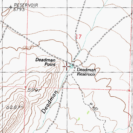 Topographic Map of Deadman Reservoir, UT