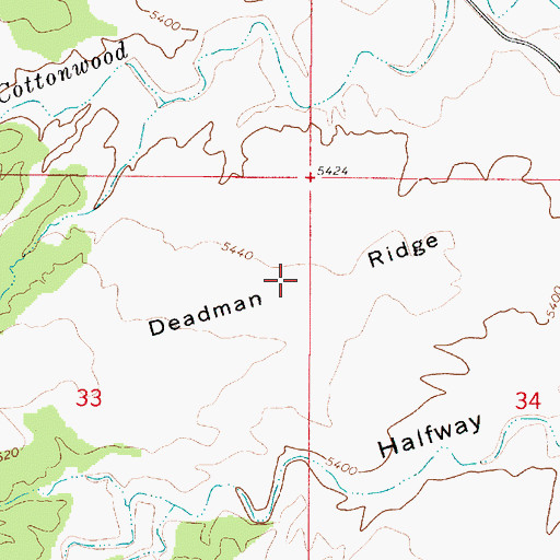 Topographic Map of Deadman Ridge, UT
