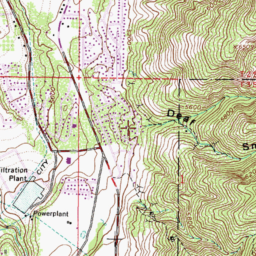 Topographic Map of Deaf Smith Canyon, UT