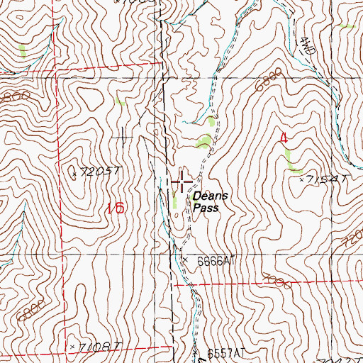 Topographic Map of Deans Pass, UT