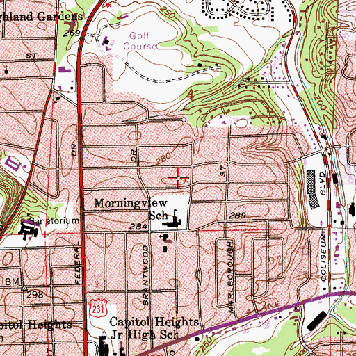 Topographic Map of Morningview, AL