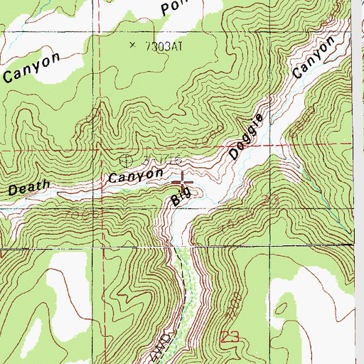 Topographic Map of Death Canyon, UT