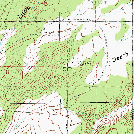 Topographic Map of Death Canyon Point, UT