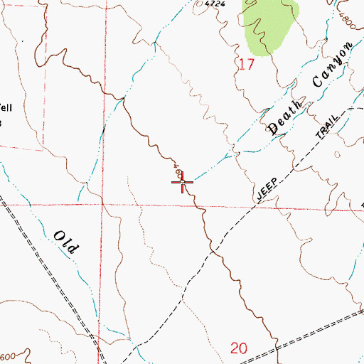 Topographic Map of Death Canyon Wash, UT