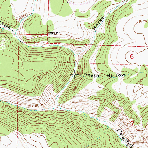 Topographic Map of Death Hollow, UT