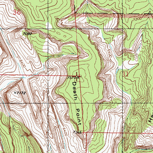 Topographic Map of Death Point, UT