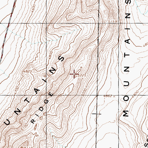 Topographic Map of Death Ridge, UT