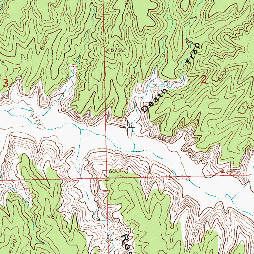 Topographic Map of Death Trap Canyon, UT