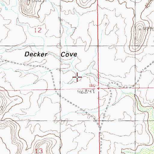 Topographic Map of Decker Cove, UT