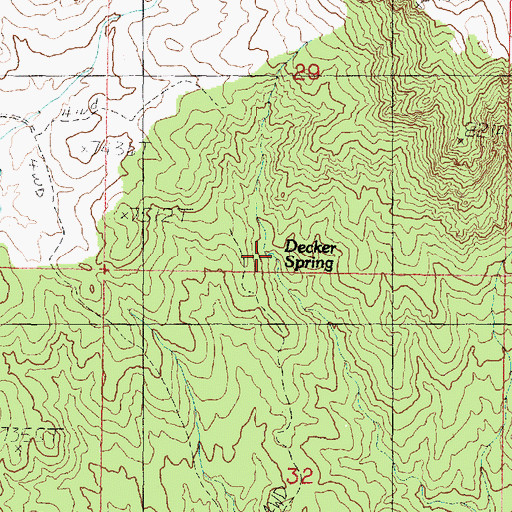 Topographic Map of Decker Spring, UT
