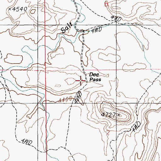 Topographic Map of Dee Pass, UT