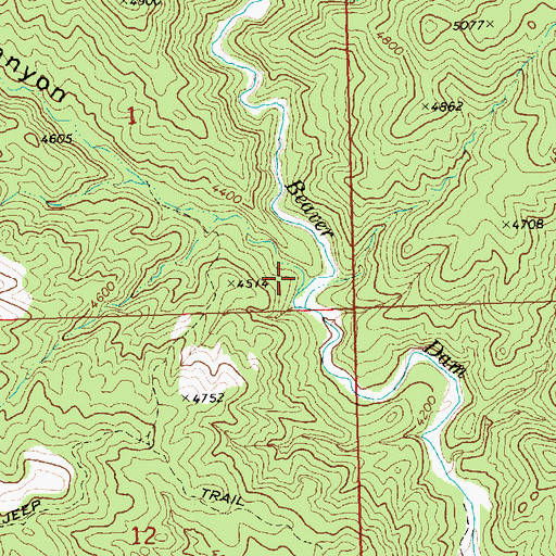Topographic Map of Deep Canyon, UT