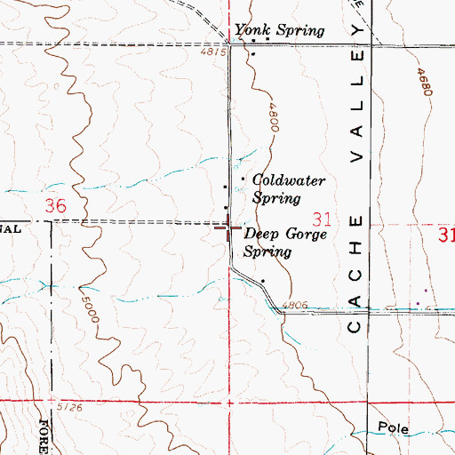 Topographic Map of Deep Gorge Spring, UT