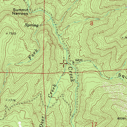 Topographic Map of Deer Creek, UT