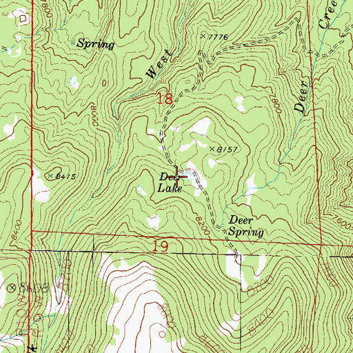 Topographic Map of Deer Lake, UT