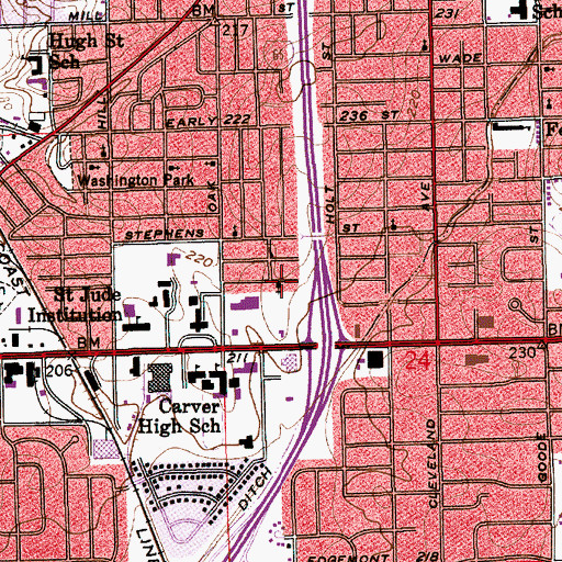 Topographic Map of Mount Calvary Baptist Church, AL