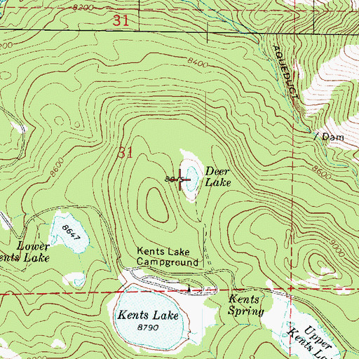 Topographic Map of Deer Lake, UT