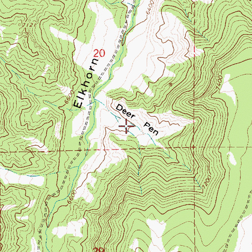 Topographic Map of Deer Pen, UT