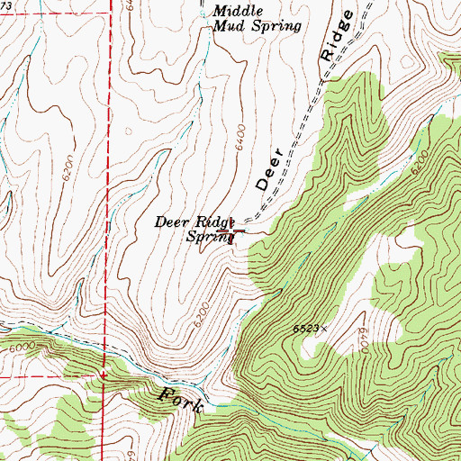 Topographic Map of Deer Ridge Spring, UT