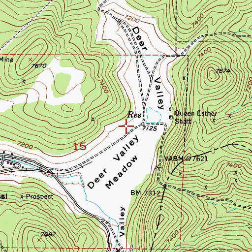 Topographic Map of Deer Valley, UT