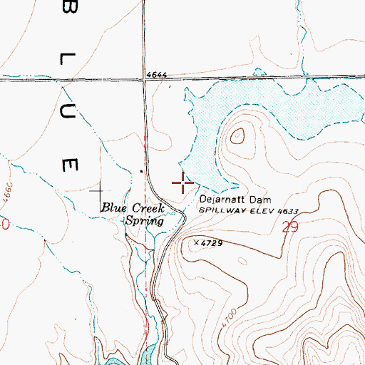 Topographic Map of Dejarnatt Dam, UT