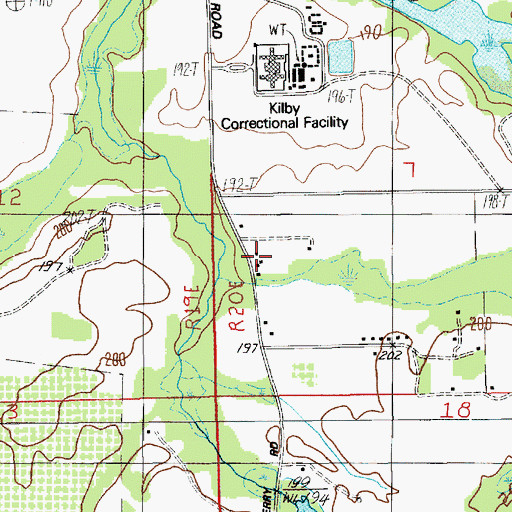 Topographic Map of Mount Meigs Medical and Diagnostic Center, AL