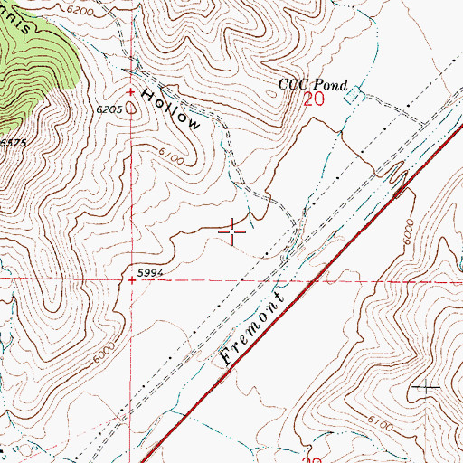 Topographic Map of Dennis Hollow, UT