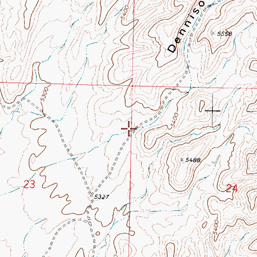 Topographic Map of Dennison Canyon, UT