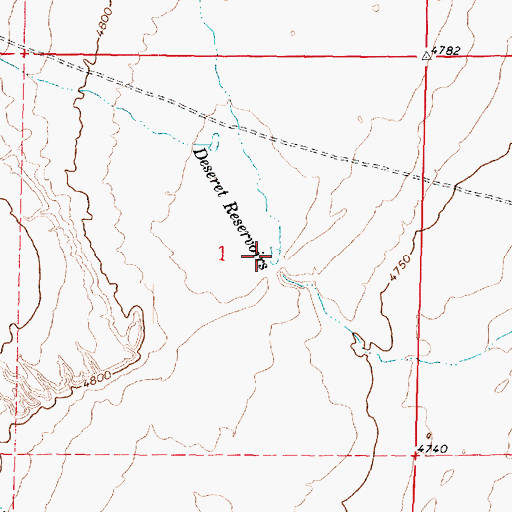 Topographic Map of Deseret Reservoirs, UT